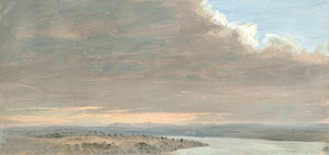 Hudson River School – Sunset, Hudson Valley C. 1870 — nature and landscape fine art print shown from another angle