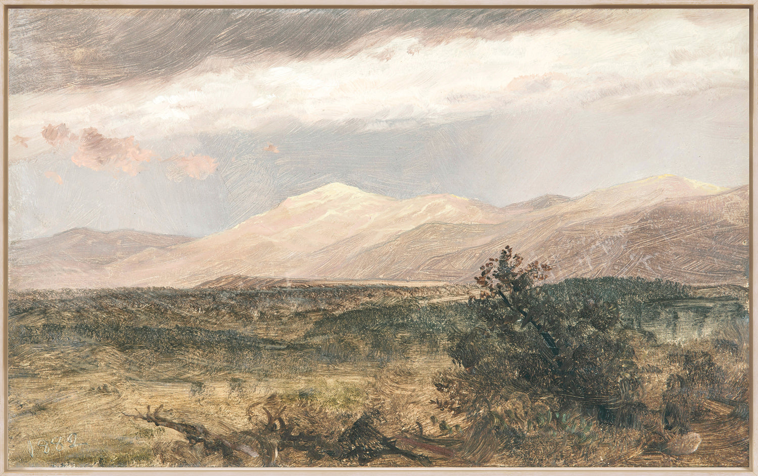 Hudson River School – Catskills at Sunset C. 1870 — nature and landscape fine art print in cool tones at Laurie Yapp Home
