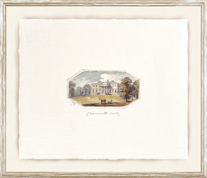 English Watercolours VI C. 1790 wall art featuring a historic mansion landscape in soft colors.