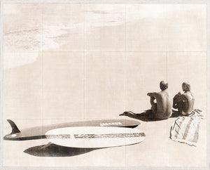 Summer Surf and Sand I C. 1966, Large, Glass Framed — Celadon Art at Laurie Yapp Home.