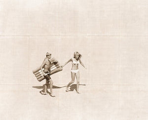 Summer Surf and Sand II C. 1966 — nature and landscape fine art print in neutral tones at Laurie Yapp Home