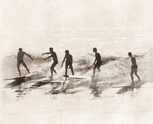 Summer Surf and Sand III C. 1966 — nature and landscape fine art print in neutral tones at Laurie Yapp Home