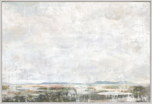 Salt Marsh I wall art featuring a soft, abstract landscape in muted colors and textures.