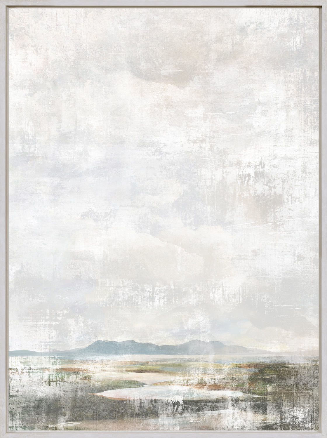 Salt Marsh II wall art featuring a soft, abstract landscape in muted colors with a light frame.