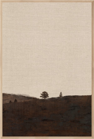 Chestnut Country X wall art featuring a minimalist landscape with trees and earthy tones.
