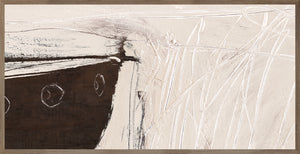 Vessel II wall art featuring abstract brown and beige design with textured brush strokes