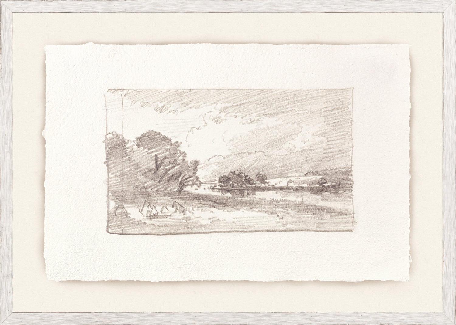 Sketchbook Landscapes I C. 1892 wall art featuring a sepia-toned landscape sketch with trees and clouds.