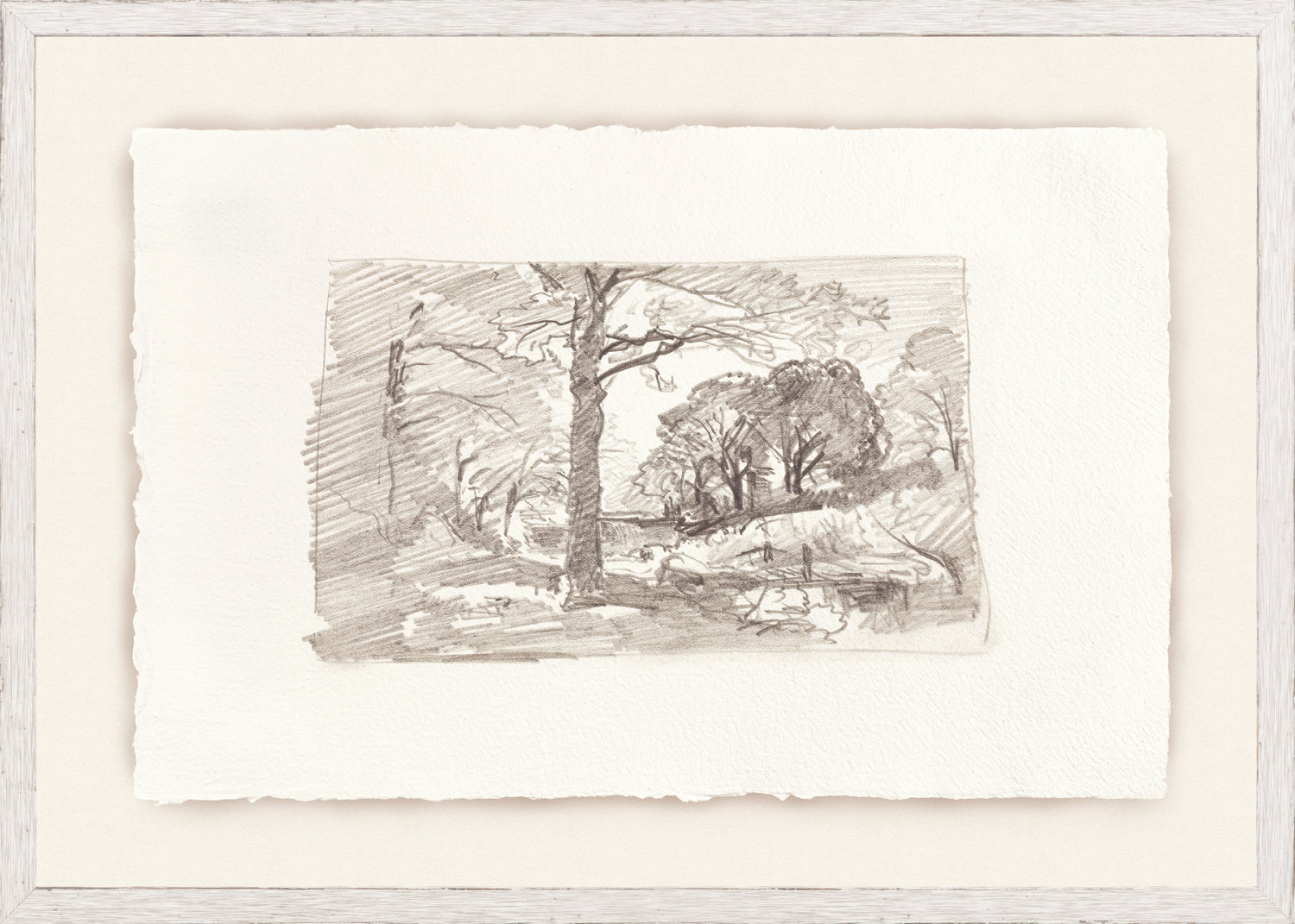Sketchbook Landscapes III C. 1892 by Celadon, a sepia-toned landscape sketch with trees.