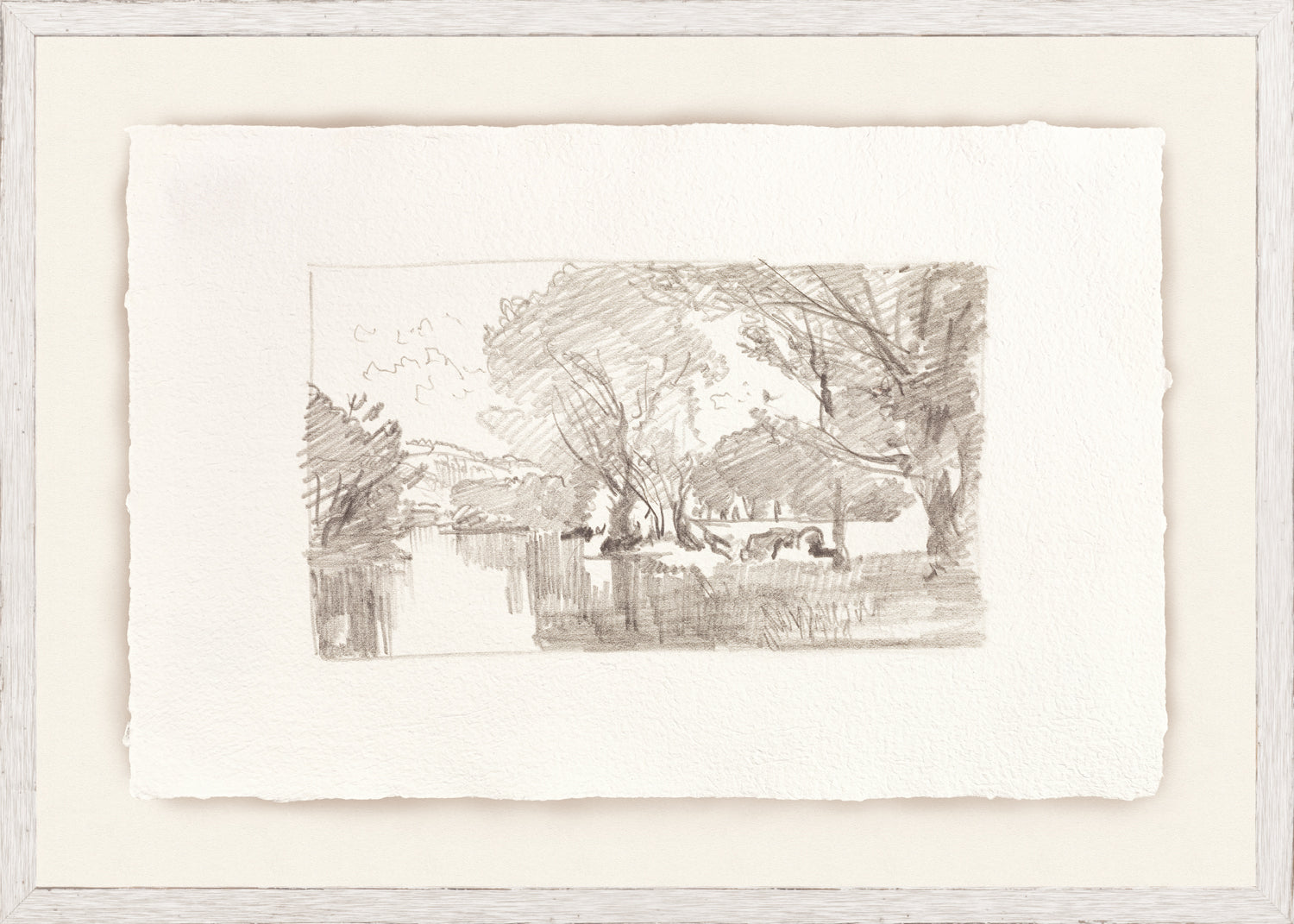 Sketchbook Landscapes VI C. 1892 wall art featuring a monochrome landscape sketch with trees.