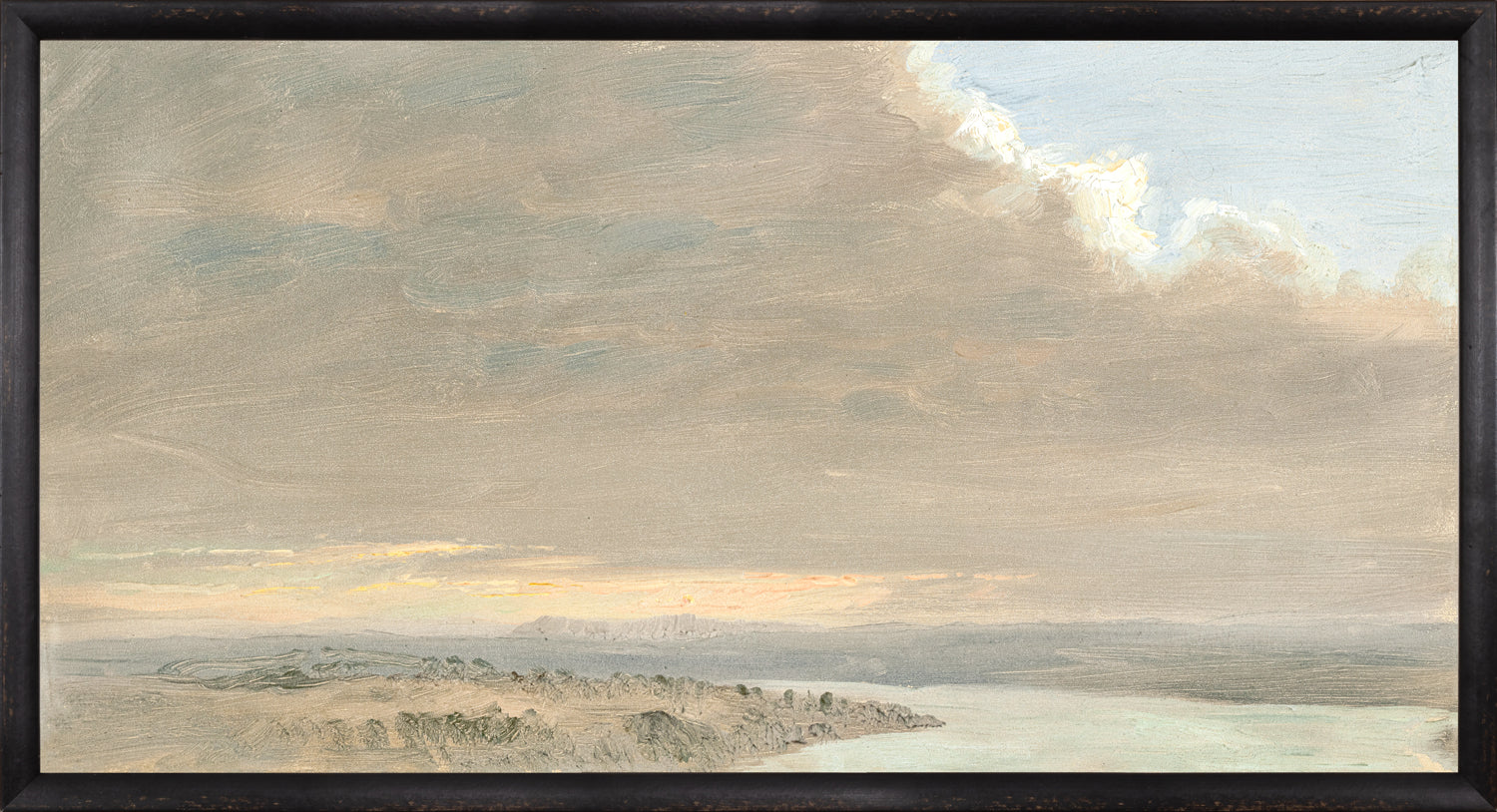 Hudson River School – Sunset, Hudson Valley C. 1870 — nature and landscape fine art print shown from another angle