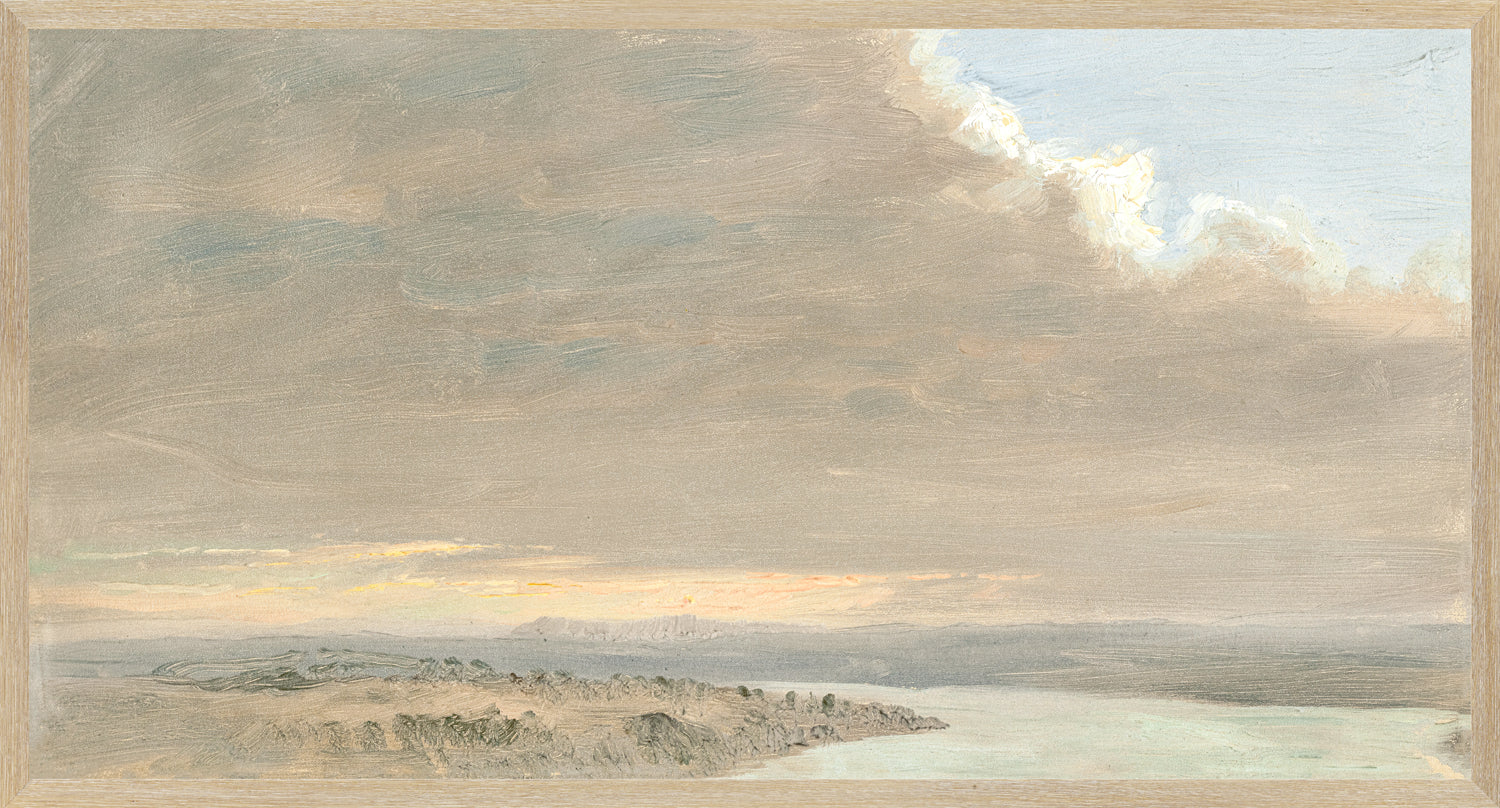 Hudson River School – Sunset, Hudson Valley C. 1870 — nature and landscape fine art print shown from another angle