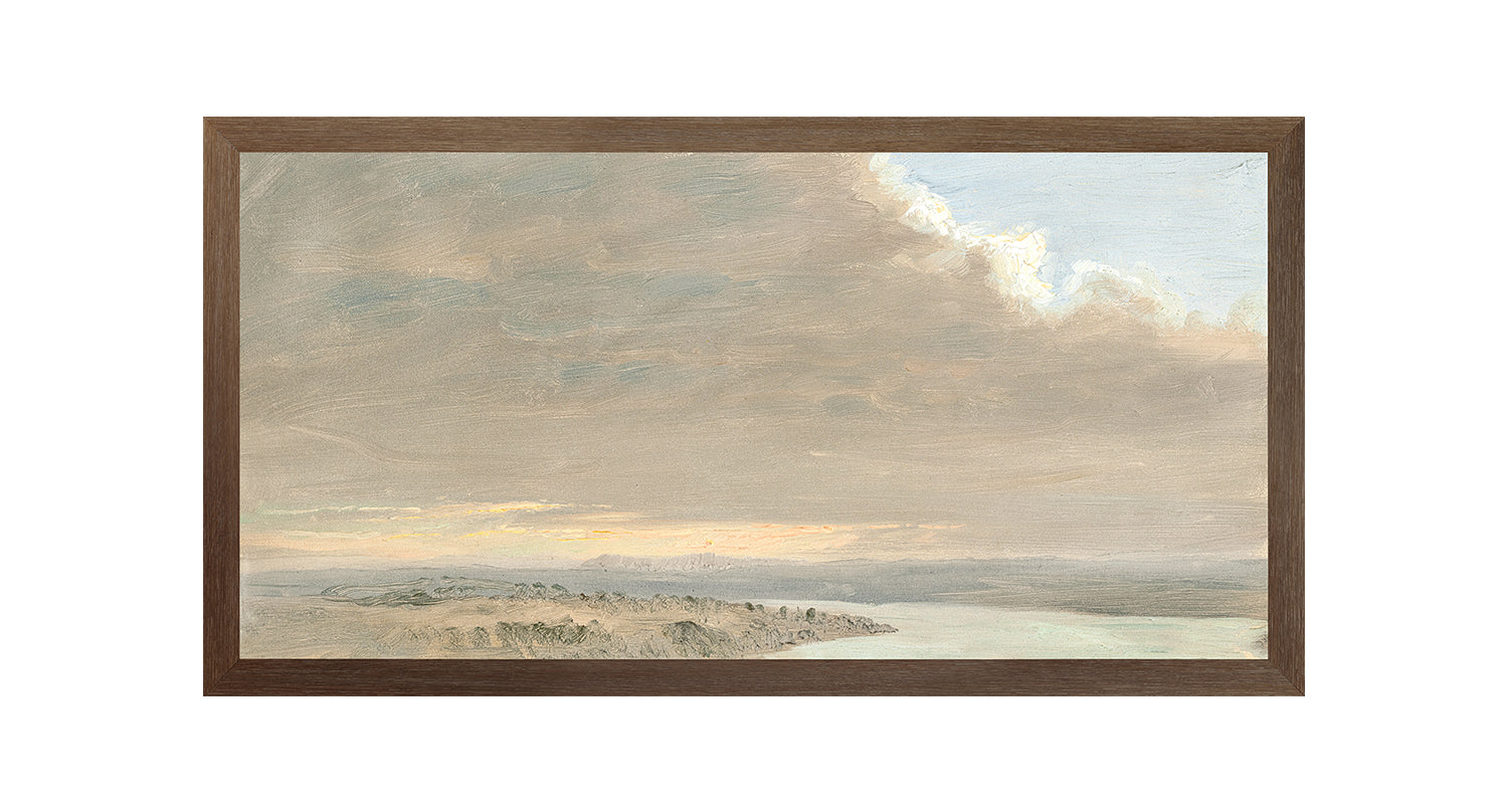 Hudson River School – Sunset, Hudson Valley C. 1870 — nature and landscape fine art print shown from another angle
