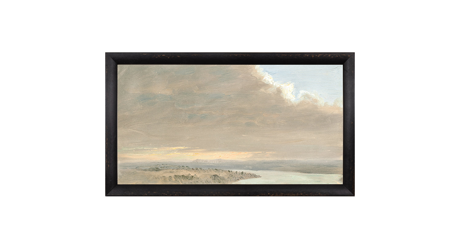 Hudson River School – Sunset, Hudson Valley C. 1870 — nature and landscape fine art print shown from another angle