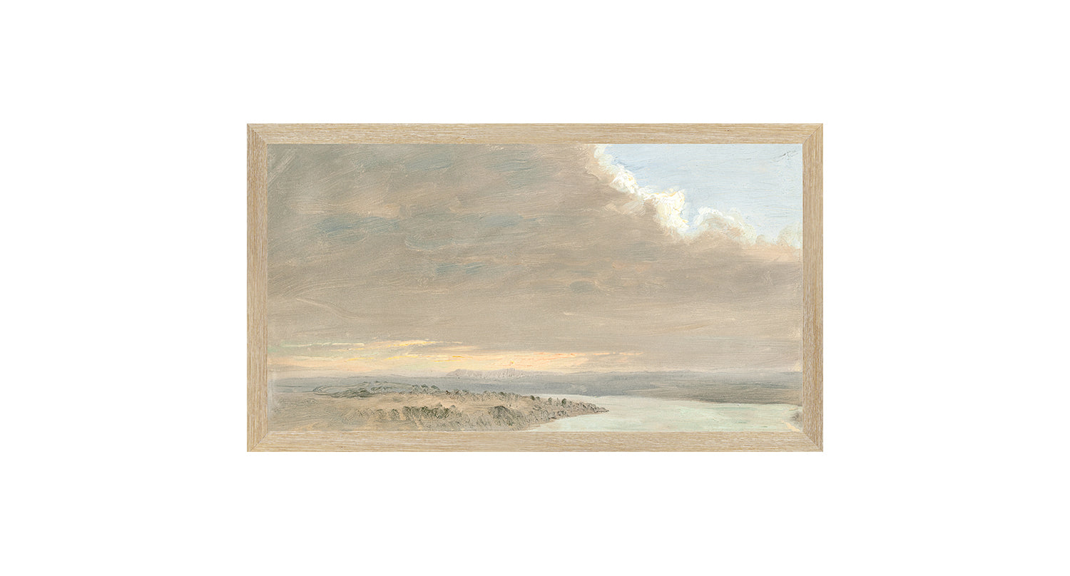 Hudson River School – Sunset, Hudson Valley C. 1870 — nature and landscape fine art print shown from another angle