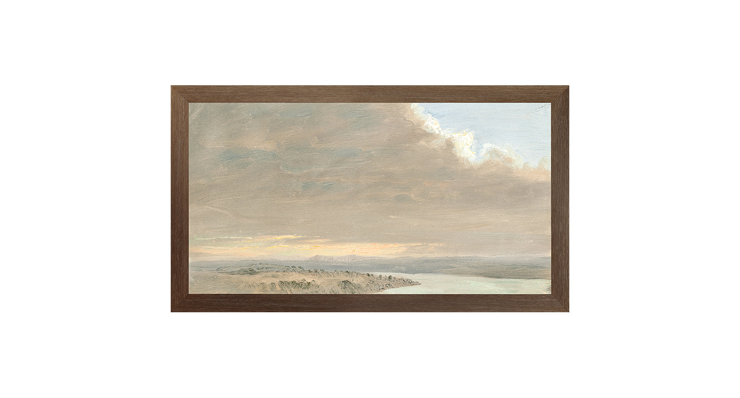 Hudson River School – Sunset, Hudson Valley C. 1870 — nature and landscape fine art print shown from another angle