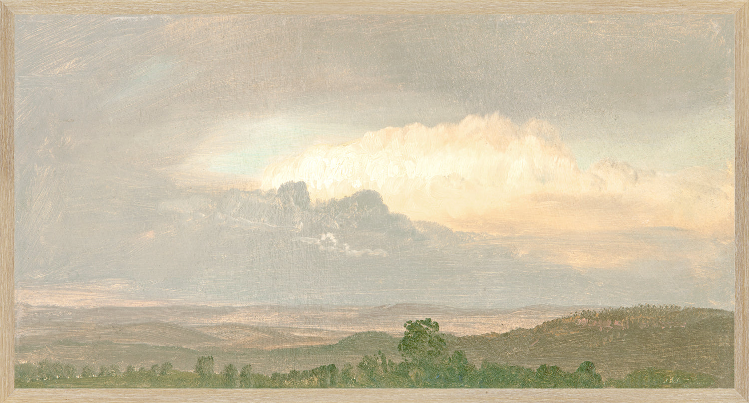 Hudson River School – Clouds Over the Hills C.1865 — nature and landscape fine art print shown from another angle
