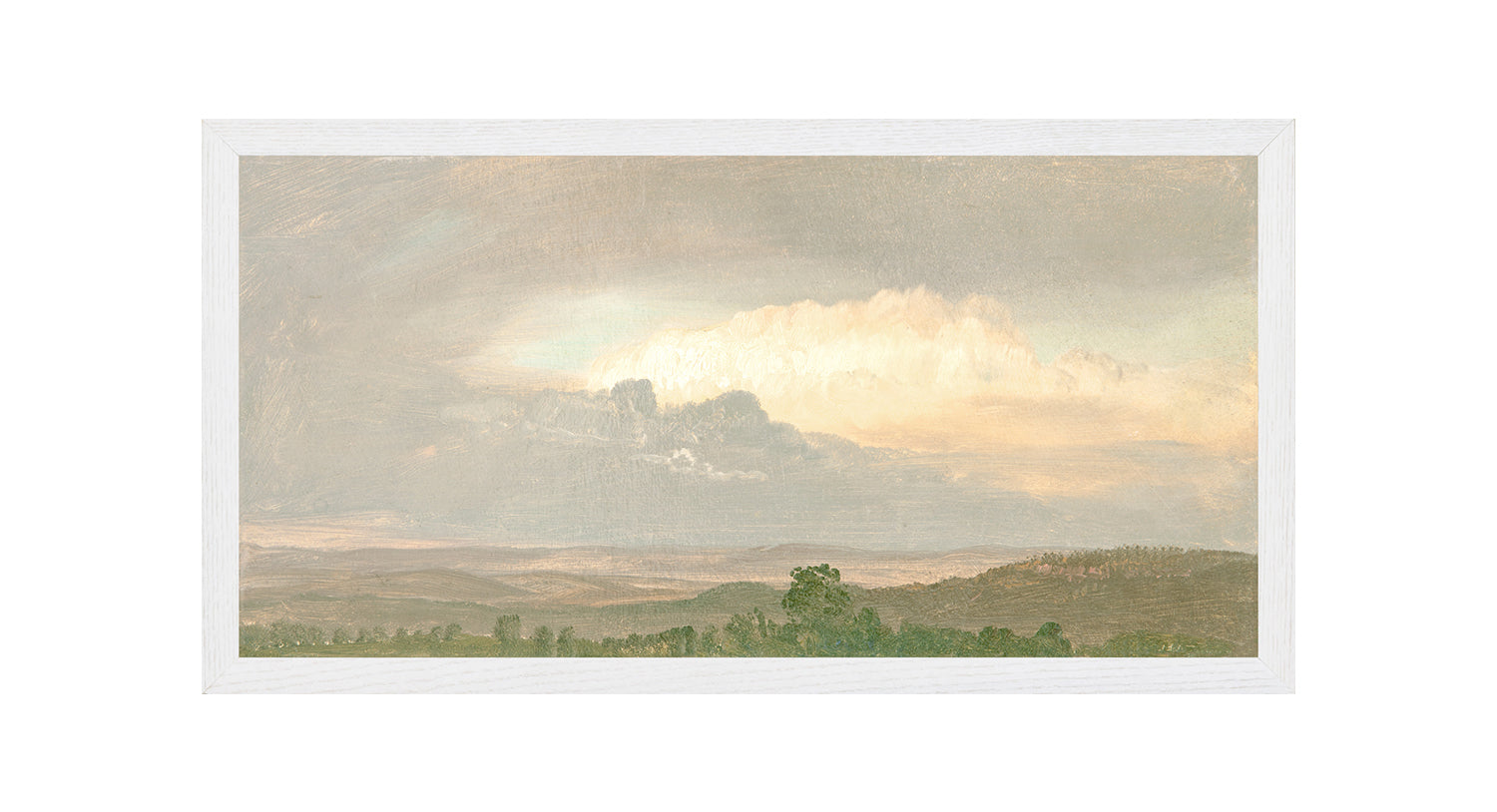 Hudson River School – Clouds Over the Hills C.1865 — nature and landscape fine art print shown from another angle