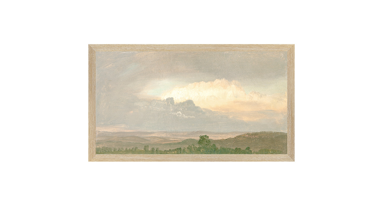 Hudson River School – Clouds Over the Hills C.1865 — nature and landscape fine art print shown from another angle