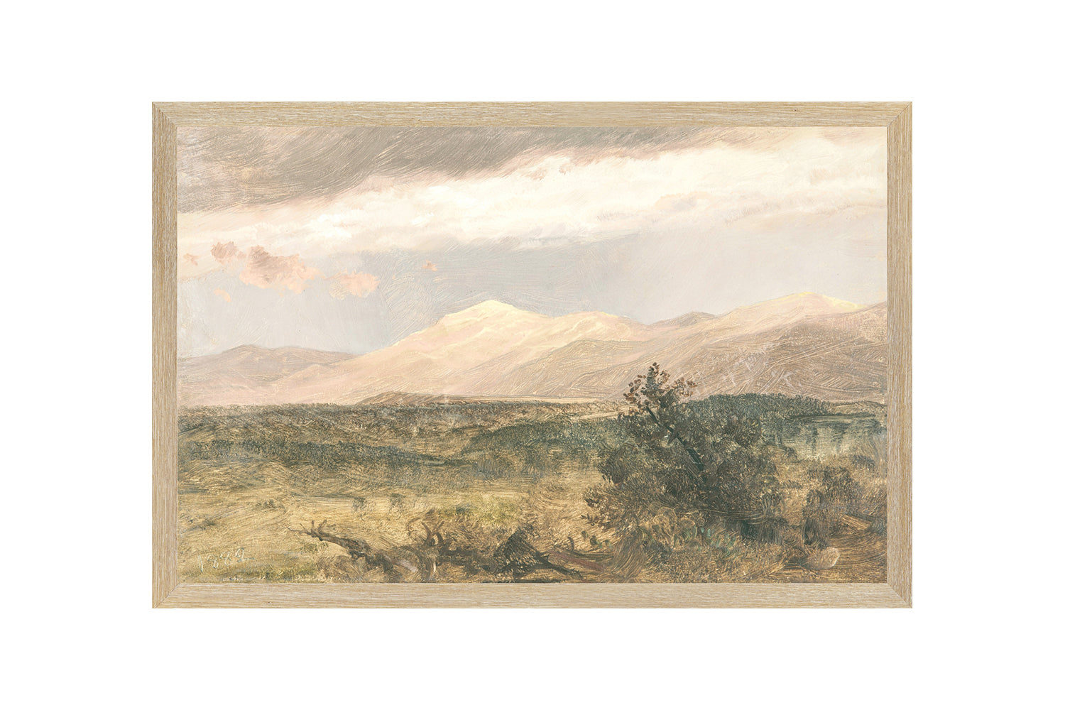 Hudson River School – Catskills at Sunset C. 1870 — nature and landscape fine art print shown from another angle