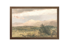 10 × 15 po – Toile entoilée, cadre en bois foncé
