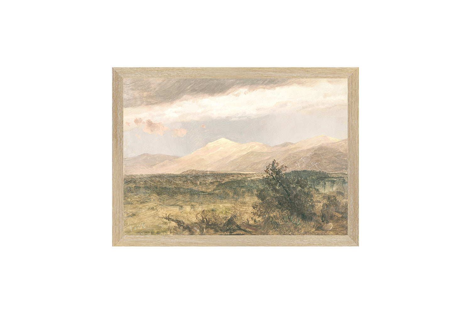 Hudson River School – Catskills at Sunset C. 1870 — nature and landscape fine art print shown from another angle