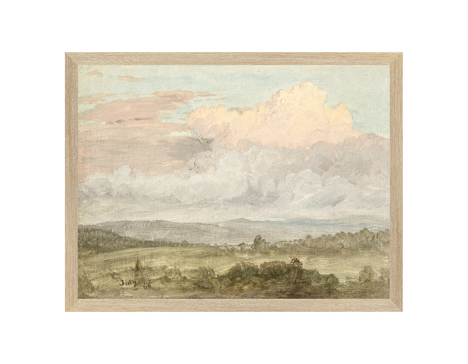 Hudson River School – Clouds, Hudson Valley C. 1870 — nature and landscape fine art print shown from another angle