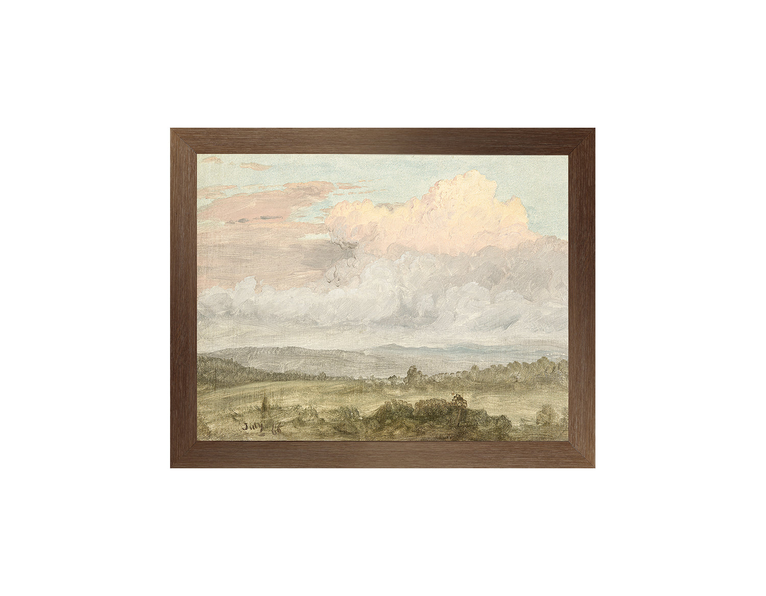 Hudson River School – Clouds, Hudson Valley C. 1870 — nature and landscape fine art print shown from another angle