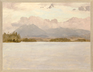 Hudson River School – Lake Katahdin C. 1870 — nature and landscape fine art print shown from another angle