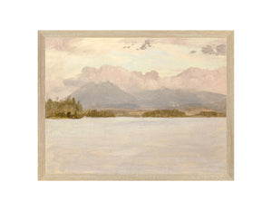 Hudson River School – Lake Katahdin C. 1870 — nature and landscape fine art print shown from another angle