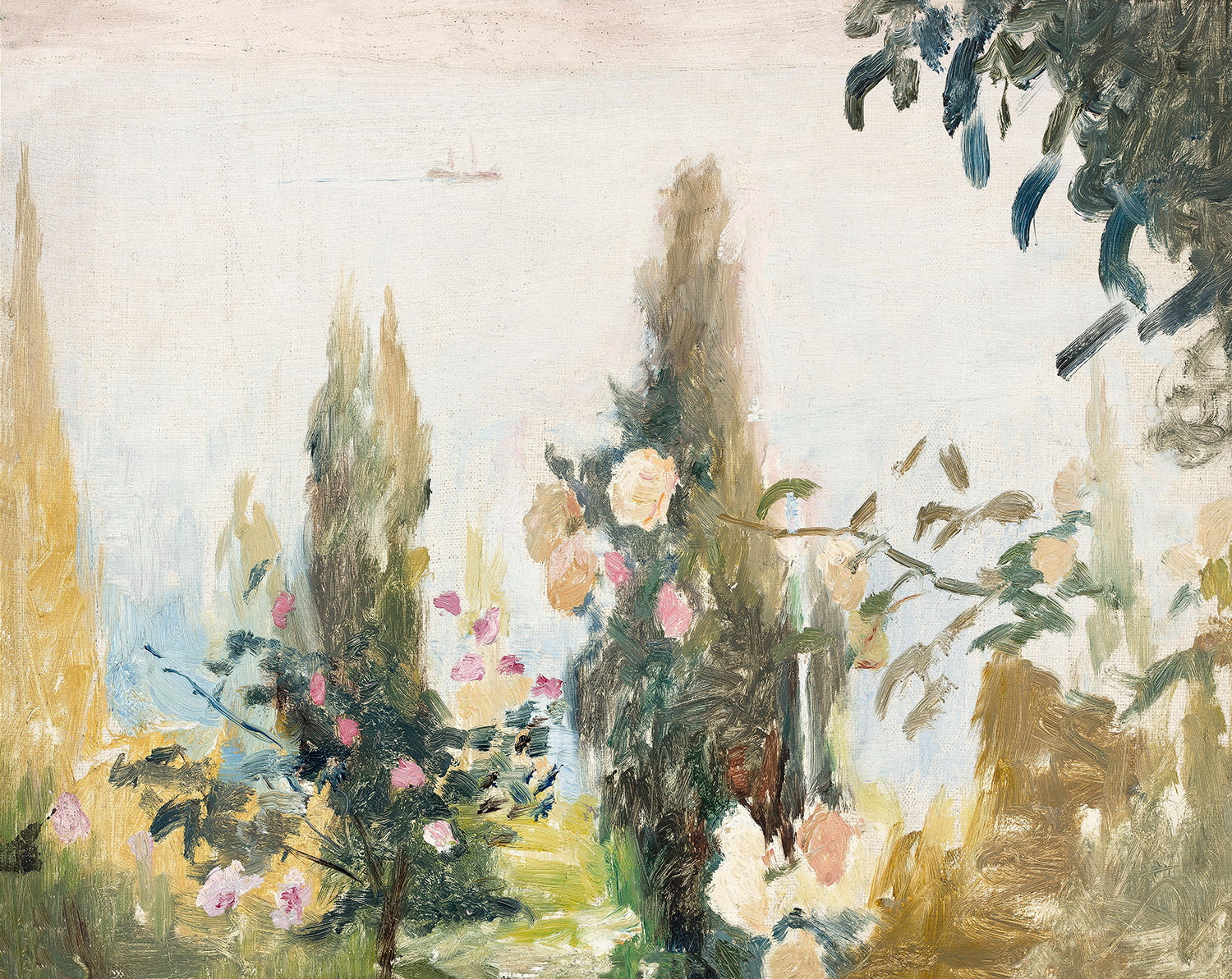 Raw Canvas Series – Garden View — nature and landscape fine art print in cool tones at Laurie Yapp Home