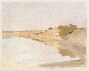 Raw Canvas Series – Pastel Reflection wall art featuring soft pastel colors and abstract landscape.