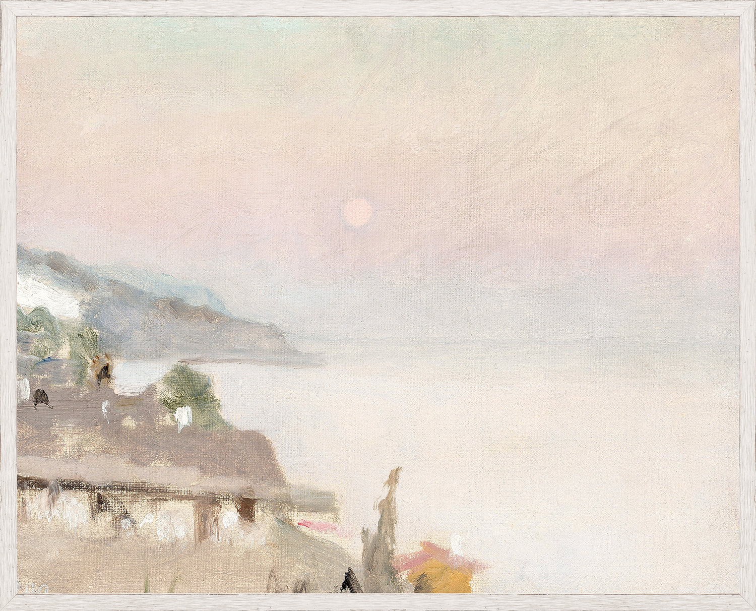 Raw Canvas Series – Moonlit wall art featuring soft pastel colors and a serene landscape.