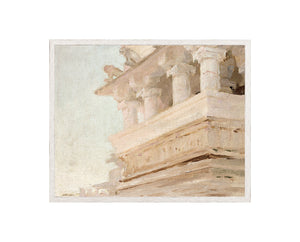 Raw Canvas Series – Pastel Facade — architecture and travel fine art print in cool tones at Laurie Yapp Home