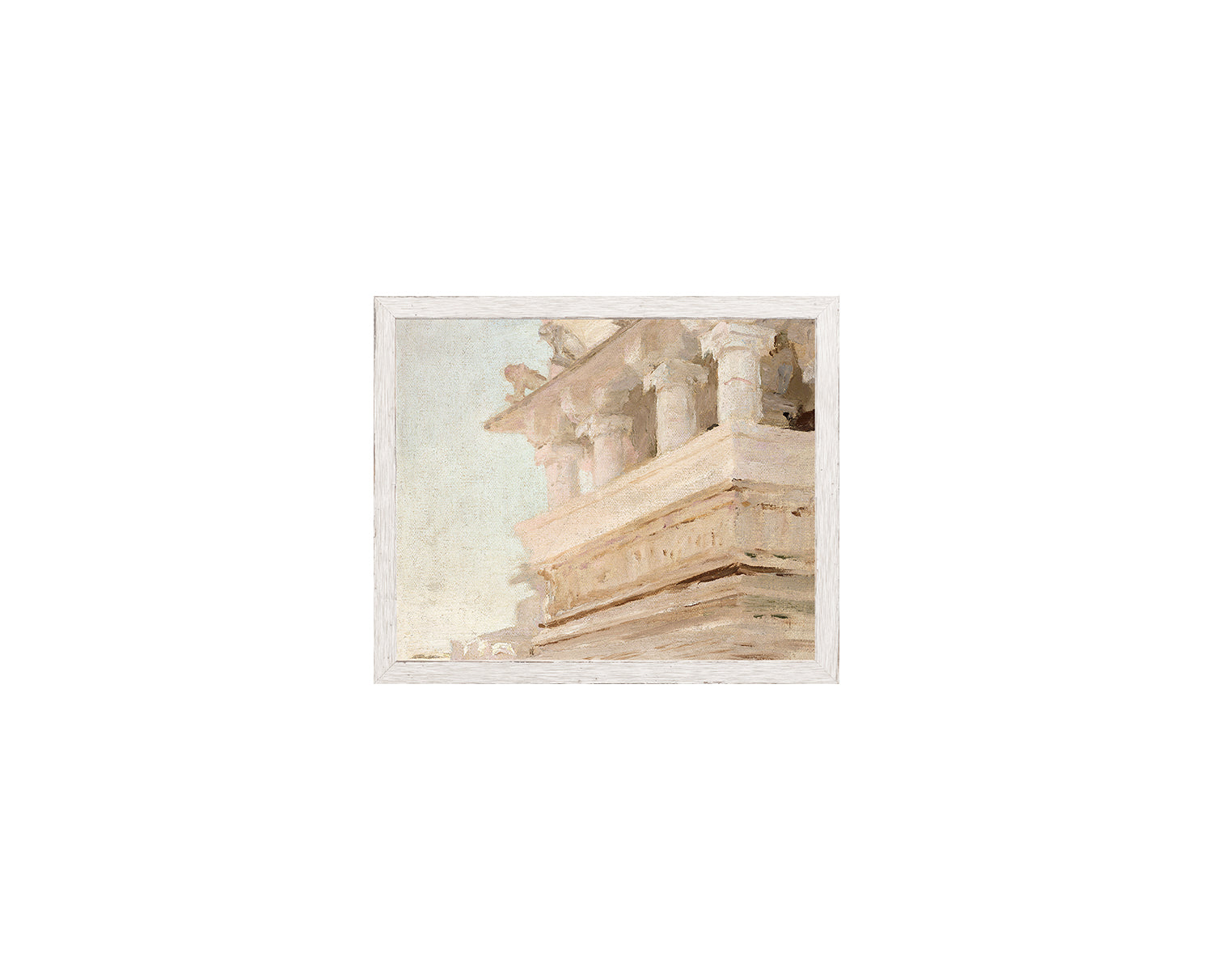 Raw Canvas Series – Pastel Facade — architecture and travel fine art print shown from another angle