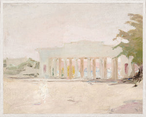 Raw Canvas Series – Ruins wall art featuring soft pastel colors and abstract architectural elements