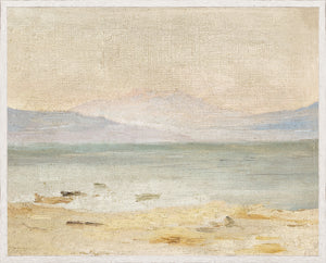 Raw Canvas Series – Coastline wall art featuring soft pastel colors and textured canvas.