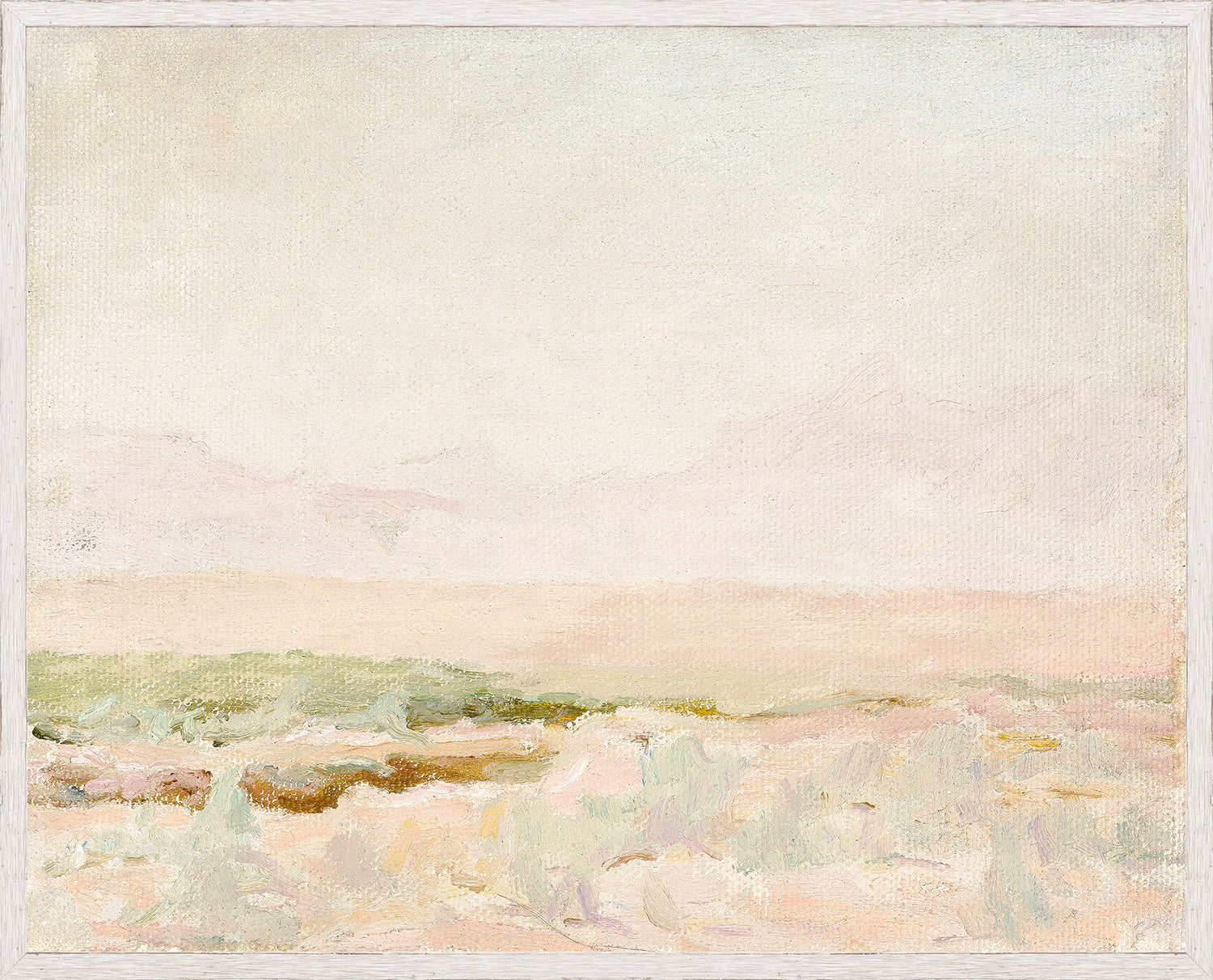 Raw Canvas Series – Desert View wall art featuring soft pastel colors and abstract desert landscape.