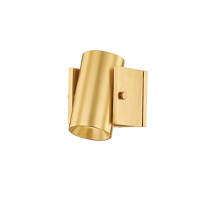 Nowra Wall Sconce in Aged Brass — a Hudson Valley wall sconce for bathrooms, hallways, and living rooms at Laurie Yapp Home.