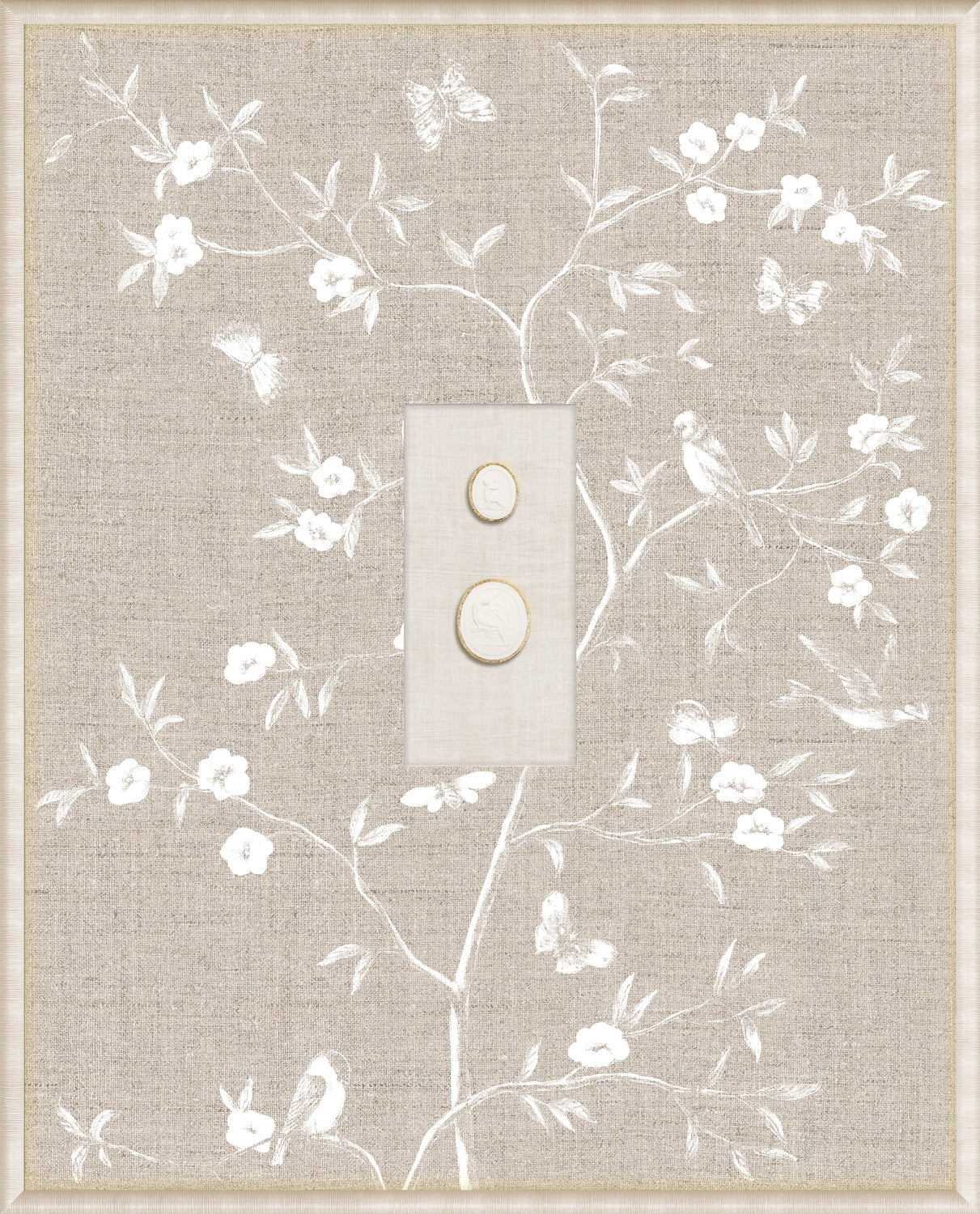 Grand Tour Intaglio – Linen Sanctuary II, Form VII framed art print, 16.75 × 20.75 in