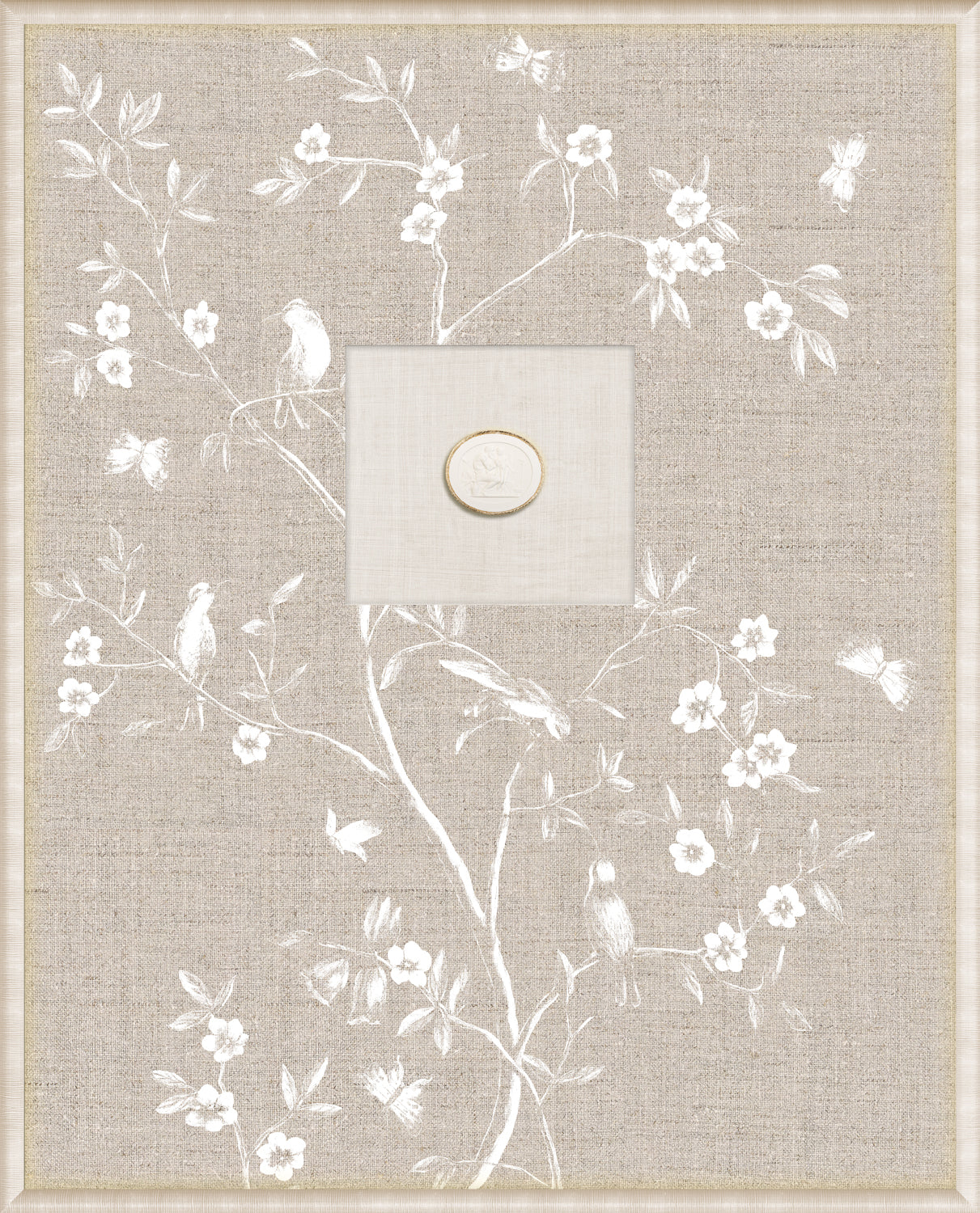 Grand Tour Intaglio – Linen Sanctuary I, Form XI framed art print, 16.75 × 20.75 in