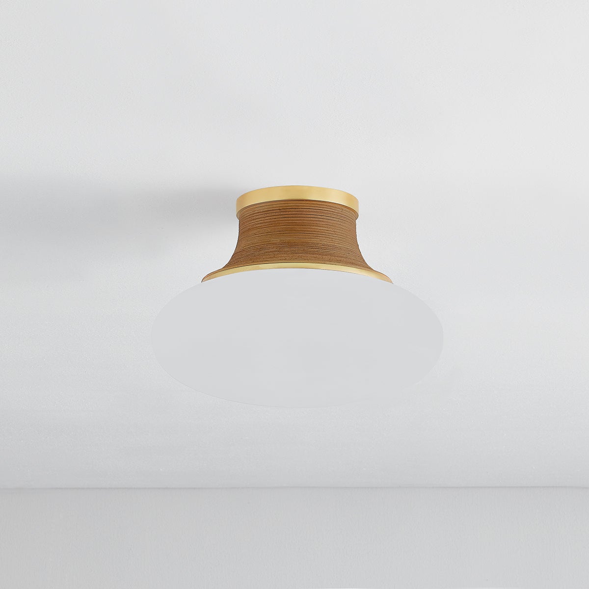 Pearl River Flush Mount 11" in aged brass — a Hudson Valley flush mount for hallways, bedrooms, and entryways at Laurie Yapp Home.
