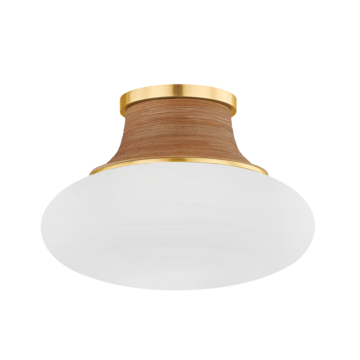 Pearl River Flush Mount 15" in aged brass — a Hudson Valley flush mount for hallways, bedrooms, and entryways at Laurie Yapp Home.