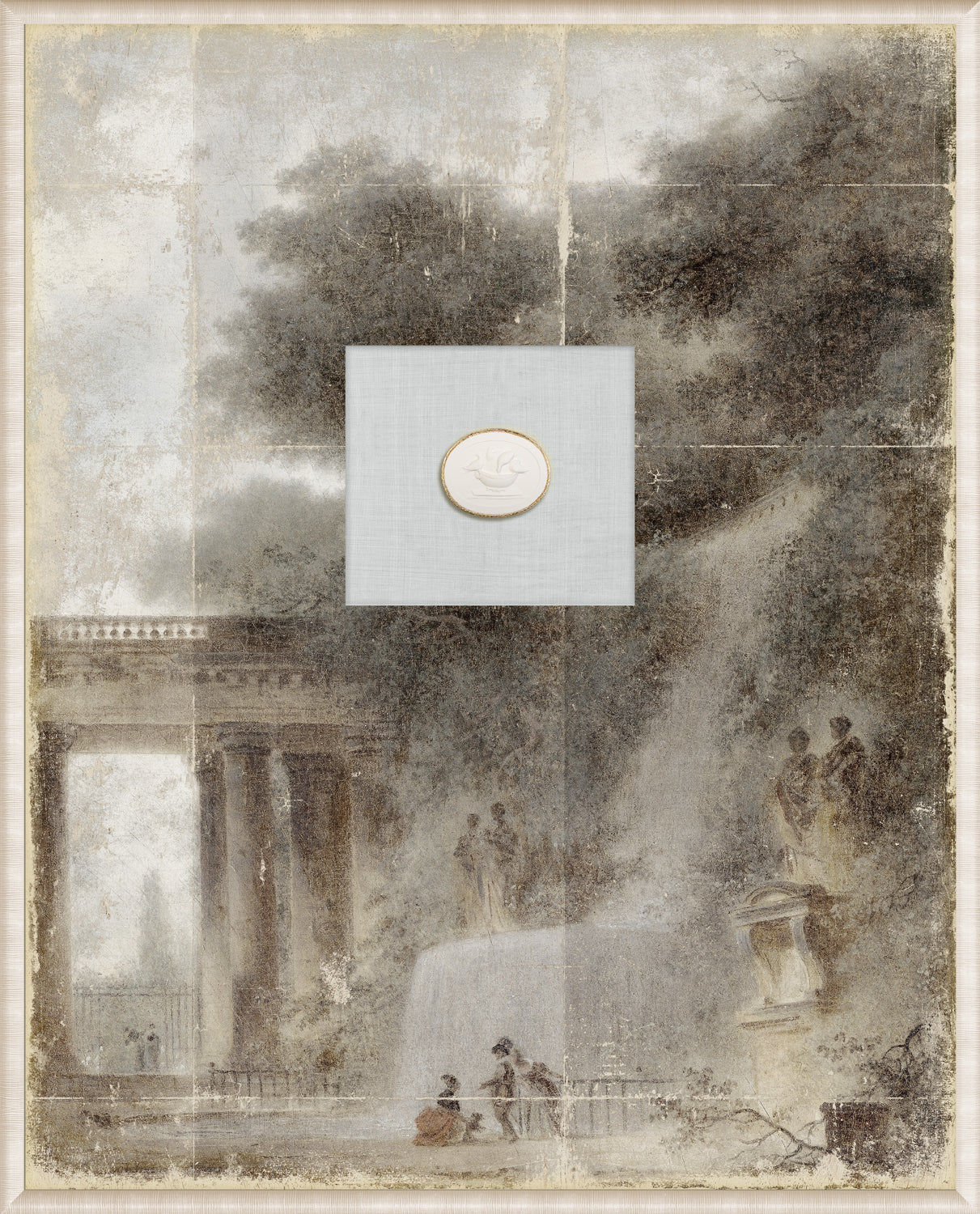 Grand Tour Intaglio – Fragonard – The Cascade, Form XII framed art print, 16.75 × 20.75 in