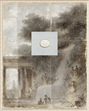 Grand Tour Intaglio – Fragonard – The Cascade, Form XII framed art print, 16.75 × 20.75 in