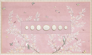 Grand Tour Intaglio – Spring Time Chinoiserie in Blush III, Form I framed art print, 14.75 × 24.75 in