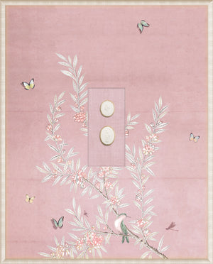 Grand Tour Intaglio – Spring Time Chinoiserie in Blush II, Form VIII framed art print, 16.75 × 20.75 in