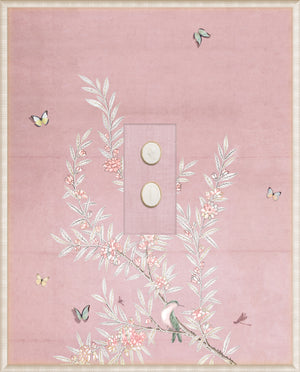 Grand Tour Intaglio – Spring Time Chinoiserie in Blush I, Form X framed art print, 16.75 × 20.75 in