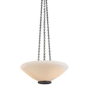 Awosting Pendant 17" in dark bronze shown from a second angle to highlight the shade shape and metal detail.