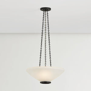 Close-up of the Awosting Pendant 17" in dark bronze showing the shade shape and metal detail.