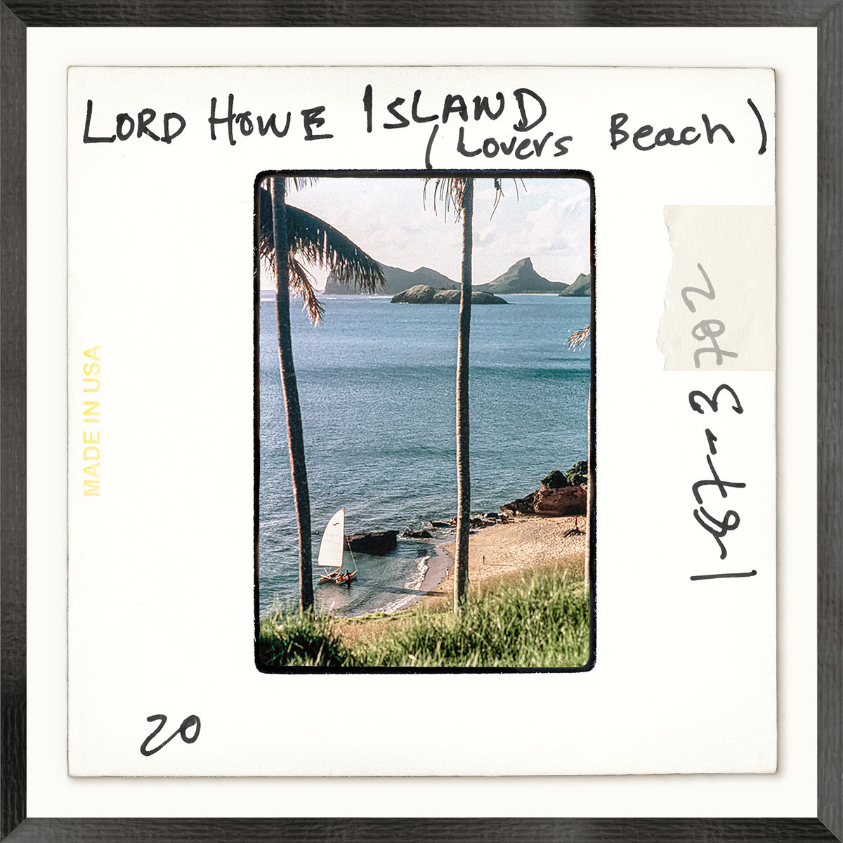Toni Frissell Slides – Lord Howe Island, Lovers Beach C. 1960, featuring a serene beach view.